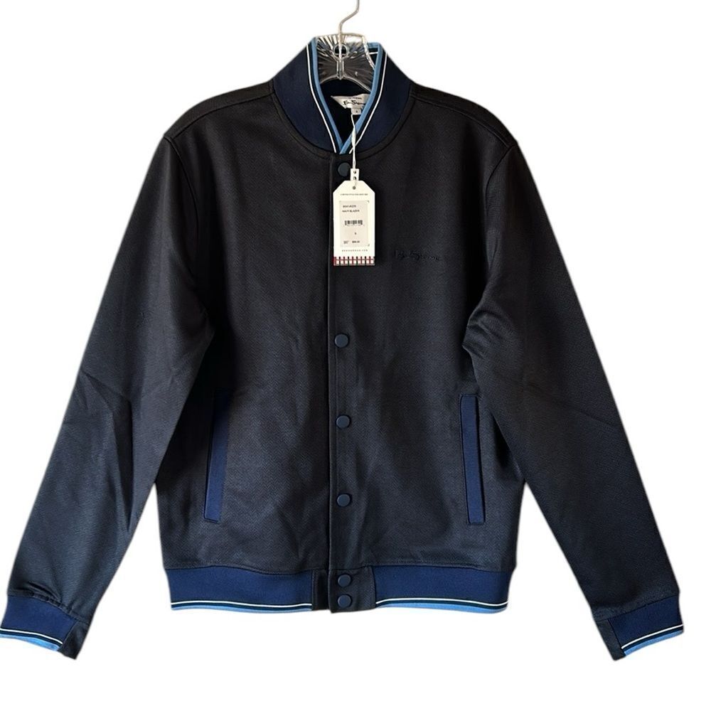 NEW Ben Sherman Mens Black And Navy Blue Jacket